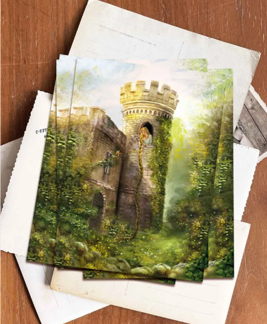 Carte postale - Esther Iris - Raiponce conte des frères Grimm
