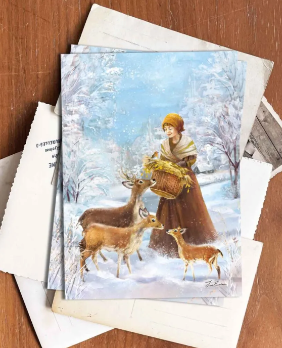 Carte postale - Esther Iris - The Deer Feeder