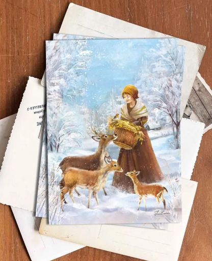 Carte postale - Esther Iris - The Deer Feeder