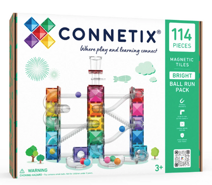 Connetix Tiles Parcours à billes Couleurs Vives - 114 pièces