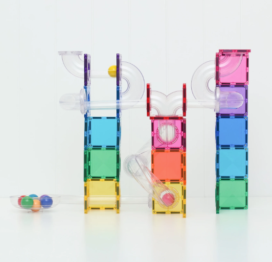 Connetix Tiles Parcours à billes Couleurs Vives - 114 pièces