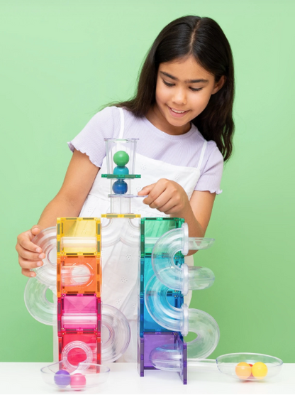 Connetix Tiles Parcours à billes Couleurs Vives - 114 pièces