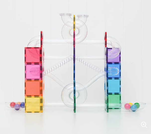 Connetix Tiles Parcours à billes Couleurs Vives - 114 pièces
