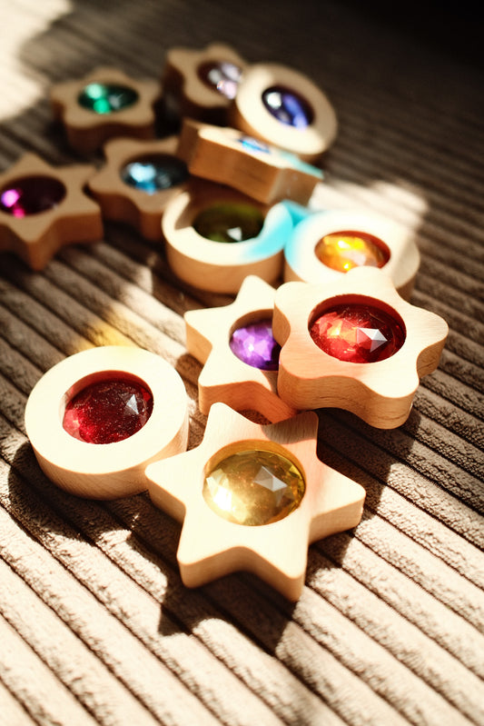 Bauspiel Pierres scintillantes aux formes variées – Set de 12
