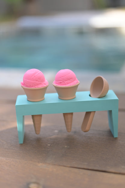 Kiddi Support à glace pour jeu sensoriel - 3 trous - Divers coloris
