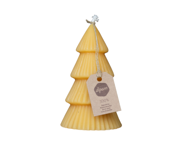 Dipam Bougie en forme d'Arbre de Noël - Cire d'abeille