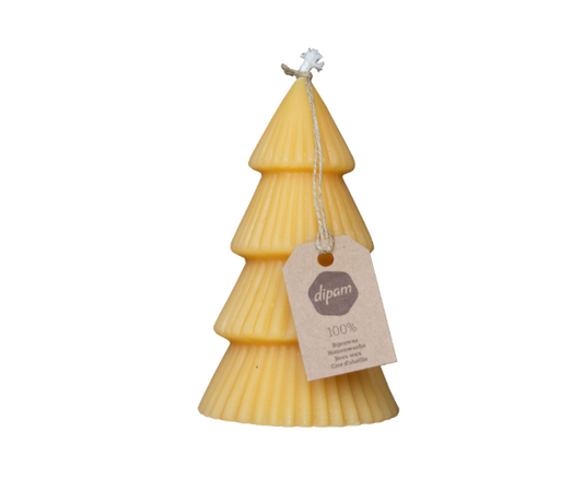 Dipam Bougie en forme d'Arbre de Noël - Cire d'abeille