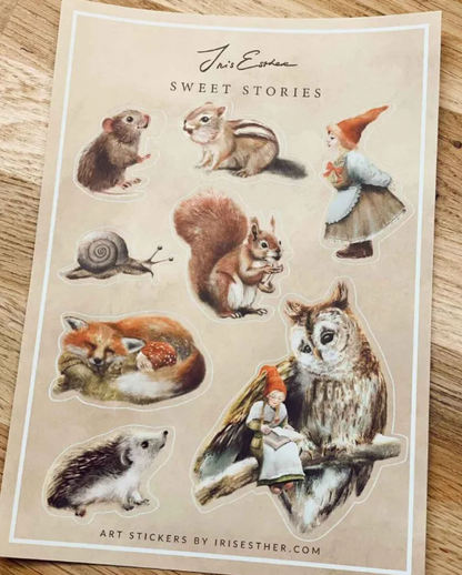 Feuille d'autocollants Sweet Stories - Illustratrice Esther Iris