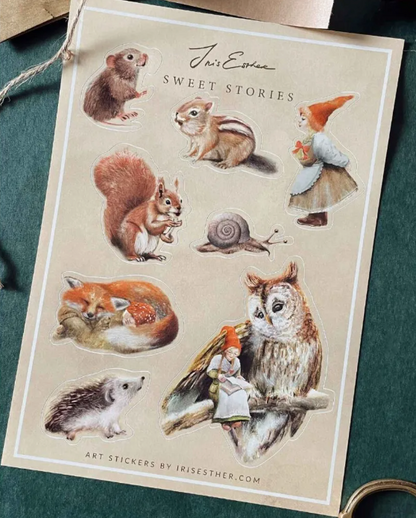 Feuille d'autocollants Sweet Stories - Illustratrice Esther Iris