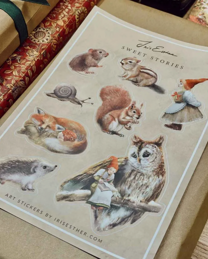 Feuille d'autocollants Sweet Stories - Illustratrice Esther Iris