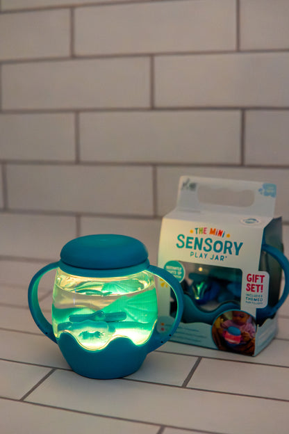 Glo Pals Mini Bouteille sensorielle Bleue avec Fillers