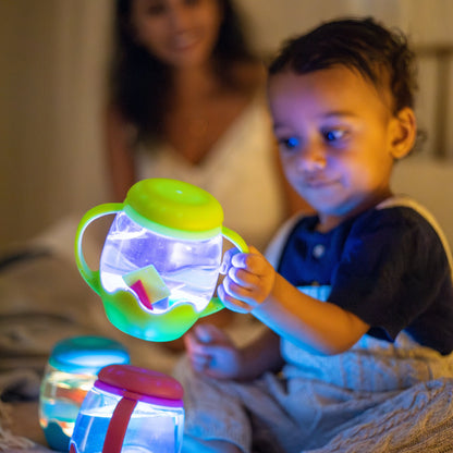 Glo Pals Mini Bouteille sensorielle Vert avec Fillers
