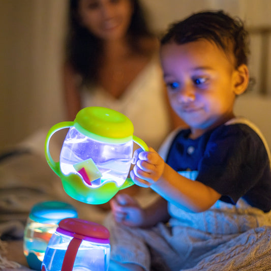 Glo Pals Mini Bouteille sensorielle Vert avec Fillers