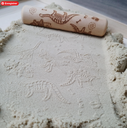 Kiddi Rouleau tampon en bois Dino