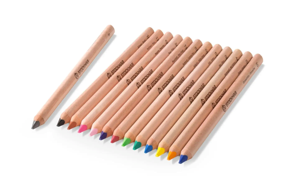 Stockmar Crayons en bois Triangulaires, 12 couleurs +1 graphite