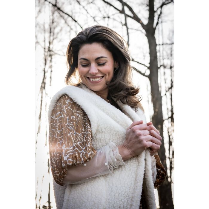Alwero Gilet sans manche en laine Adulte Folker - Naturel