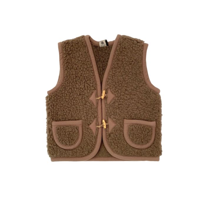 Alwero Gilet sans manche en laine Alpen Junior - Marron