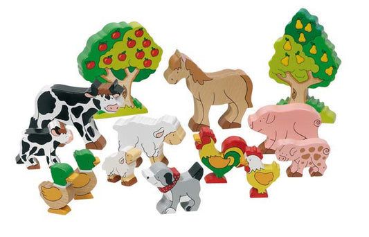Animaux de la ferme en bois GOKI