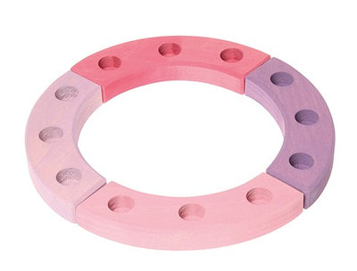 Couronne rose 12 trous Support pour bougies et figurines GRIMM'S