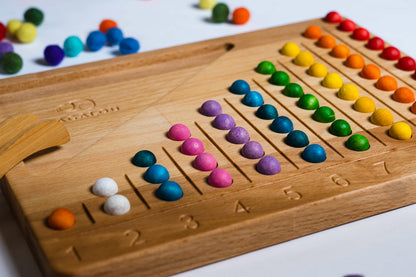 Apprendre à compter 1- 10 + 55 billes colorées Pagalou Toys