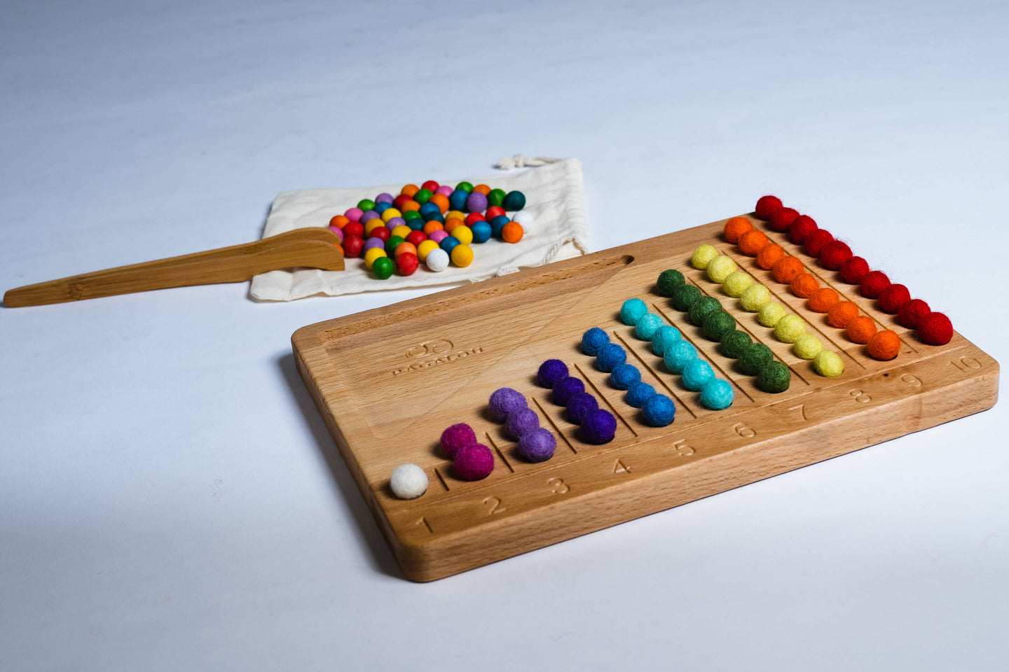 Apprendre à compter 1- 10 + 55 billes colorées Pagalou Toys