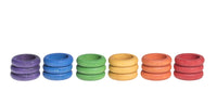 Grapat Lot de 18 Anneaux en bois - 6 couleurs