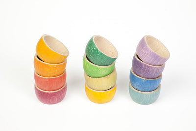12 Bols colorés en bois Grapat
