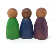 3 Nins bois foncé couleurs froides - Grapat