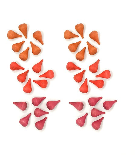 Mandala Petites flammes rouge en bois - Lot de 36 Grapat