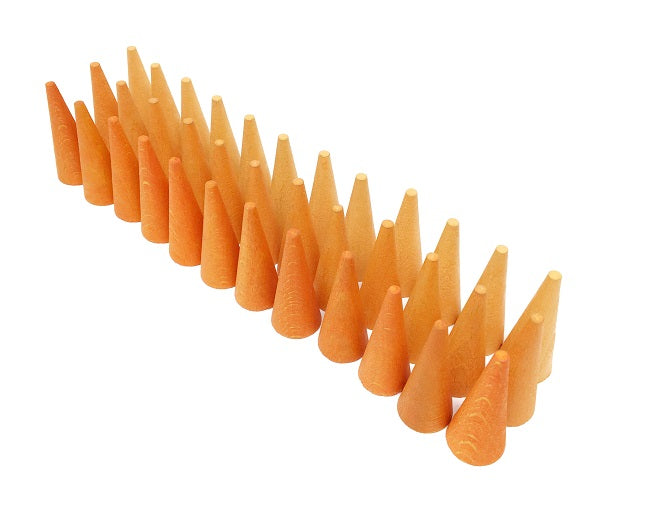 Mandala Mini cônes en bois orange - Lot de 36 Grapat