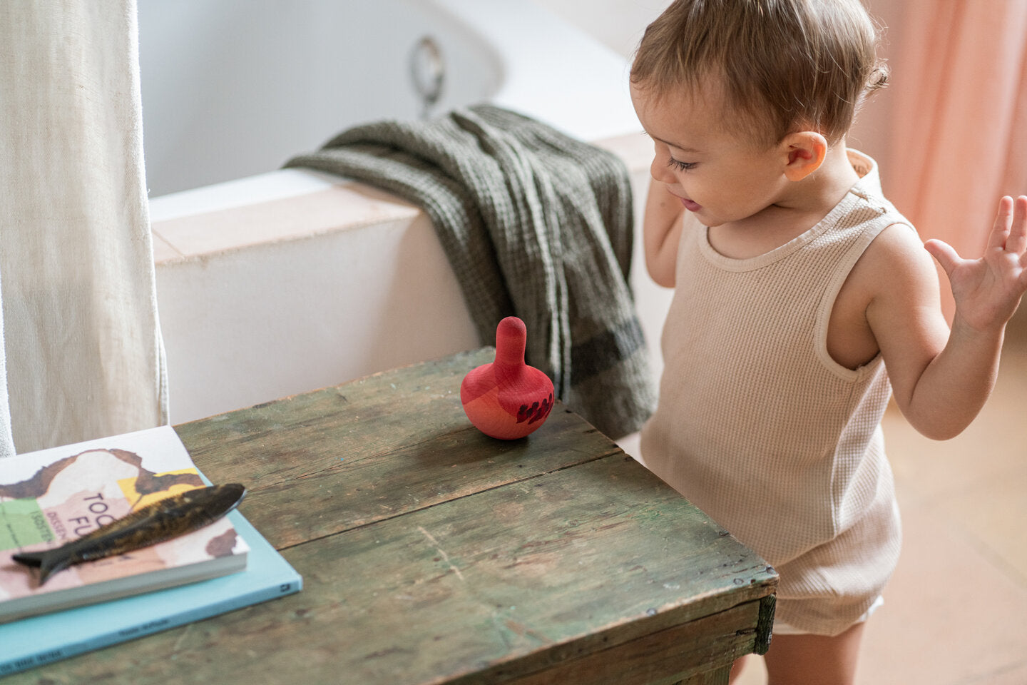 Chill pink bird Culbutos en bois Grapat