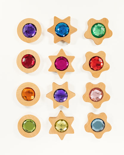 Bauspiel Pierres scintillantes aux formes variées – Set de 12