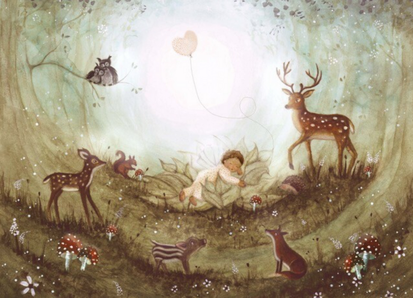 Carte postale Baby Dream - Illustratrice Bijdehansje
