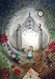 Carte postale Alice in Wonderland - Illustratrice Bijdehansje