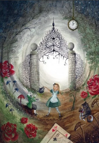 Carte postale Alice in Wonderland - Illustratrice Bijdehansje