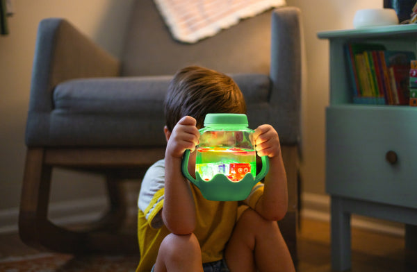 Glo Pals Bouteille sensorielle Vert - bocal à remplir