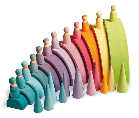 12 amis en bois couleurs Pastel GRIMMS