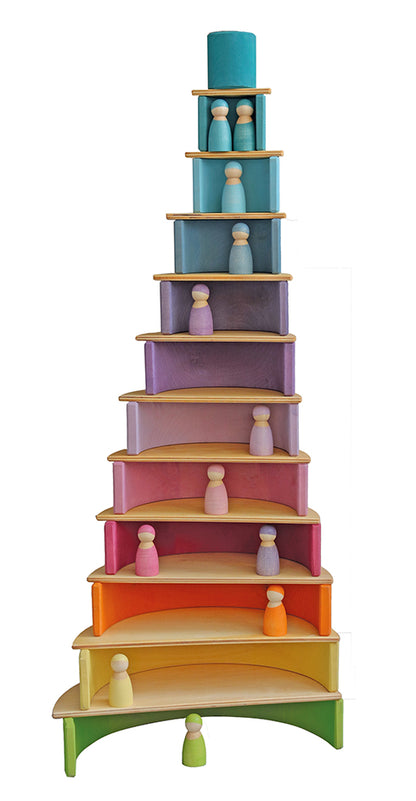 12 amis en bois couleurs Pastel GRIMMS