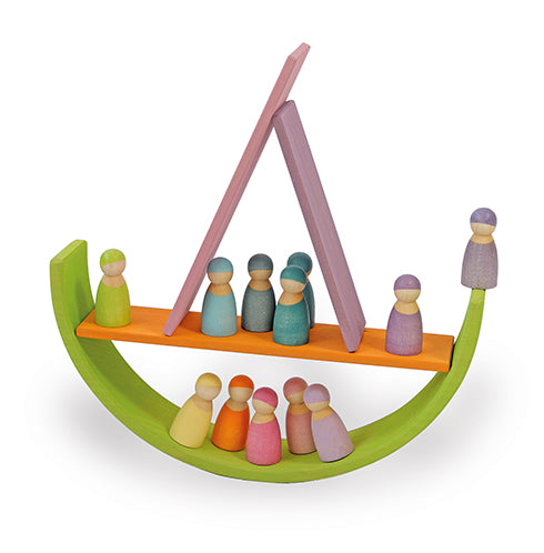 12 amis en bois couleurs Pastel GRIMMS