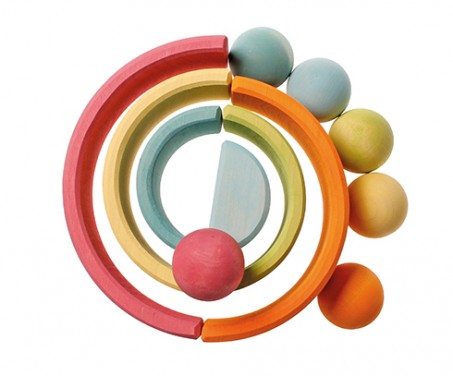 6 boules en bois Pastel GRIMM's