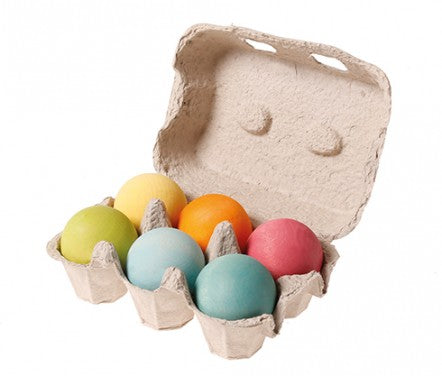 6 boules en bois Pastel GRIMM's