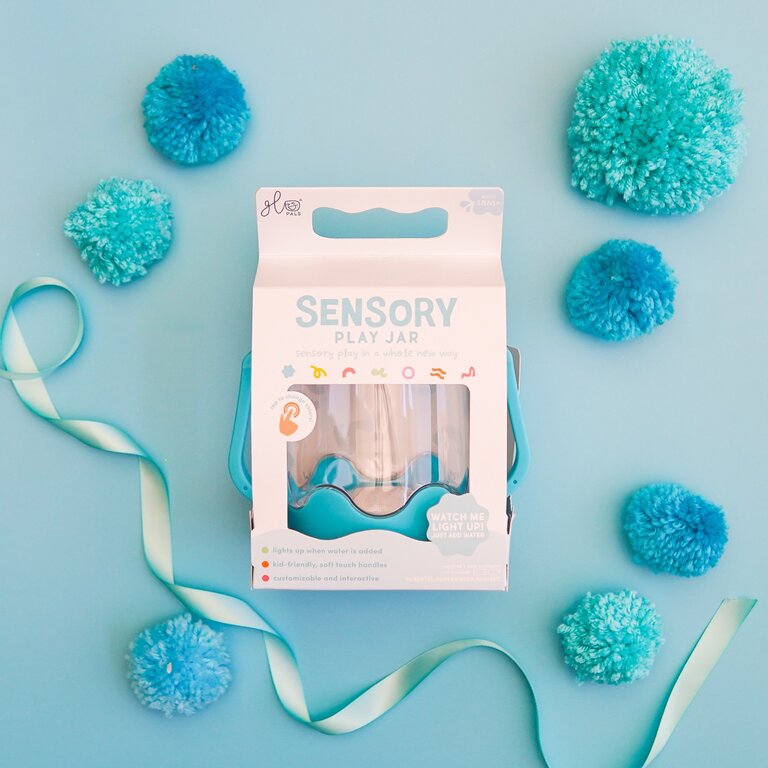 Bouteille de jeu sensoriel à remplir Glo Pals Bleue