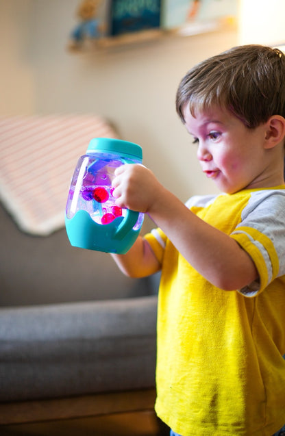 Bouteille de jeu sensoriel à remplir Glo Pals Bleue