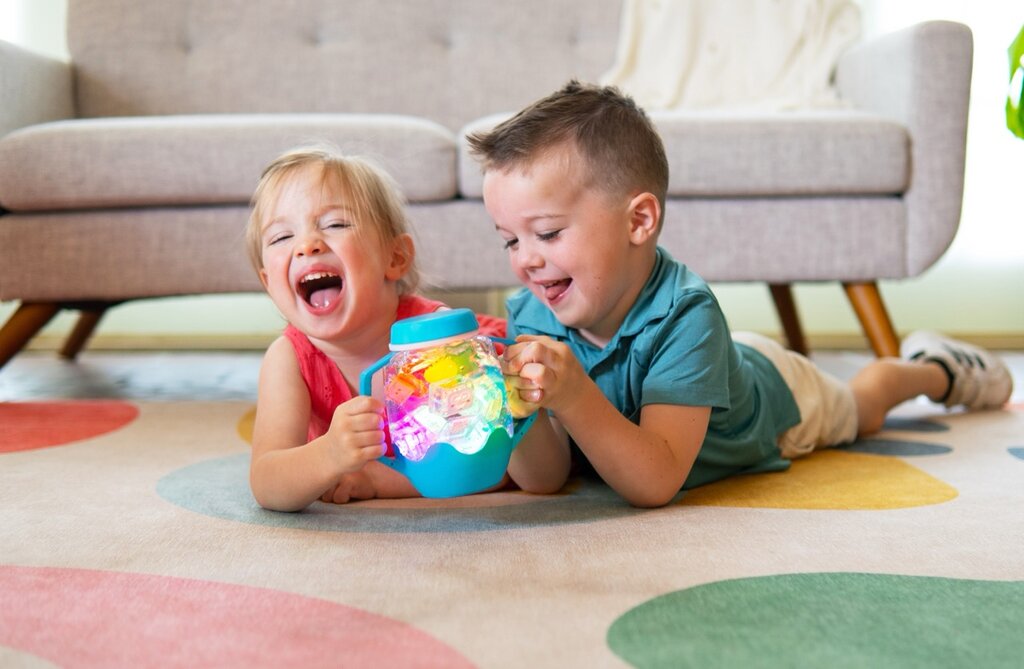 Bouteille de jeu sensoriel à remplir Glo Pals Bleue