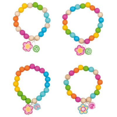 Goki Bracelet en bois coloré Flower Power