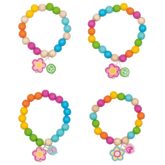 Goki Bracelet en bois coloré Flower Power