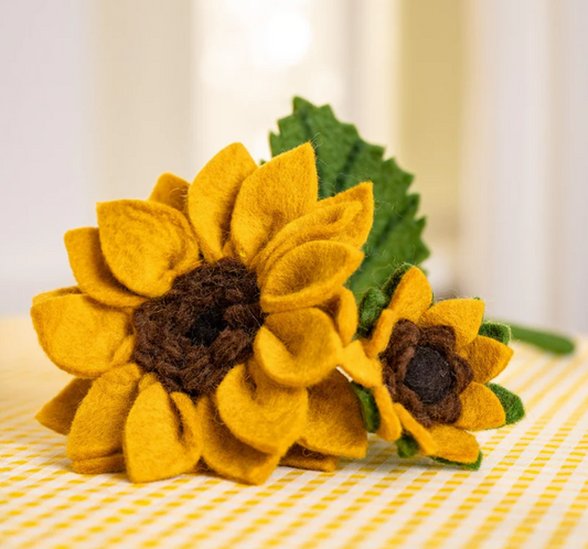 Branche de Tournesol en feutrine de laine - Sjaal met Verhaal