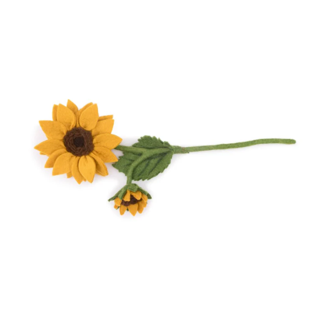 Branche de Tournesol en feutrine de laine - Sjaal met Verhaal