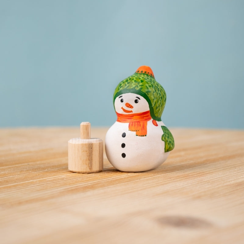 BumbuToys Figurine en bois pour couronne de célébration - Bonhomme de neige