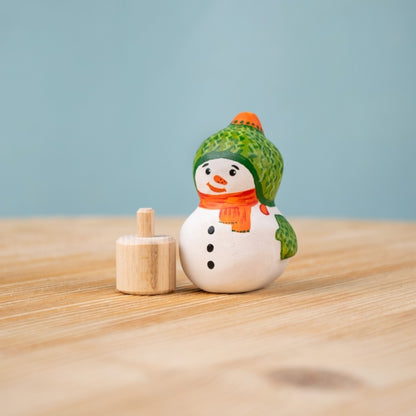 BumbuToys Figurine en bois pour couronne de célébration - Bonhomme de neige